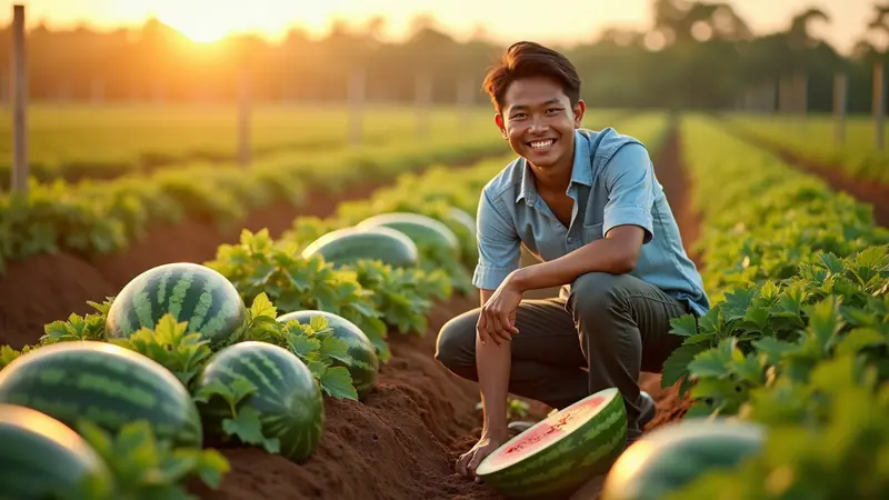 Petani Rayakan Panen Semangka yang Melimpah Tahun Ini